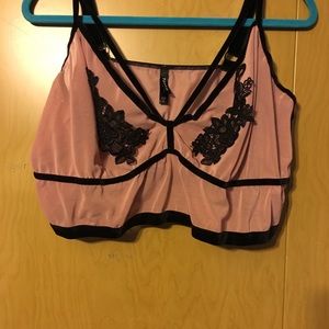 Velvet/ lace bandeau bra